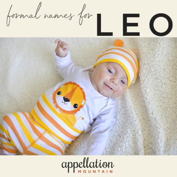 baby boy wearing lion tee shirt with matching striped pants and hat "What is Leo Short For? Formal Names for Leo"