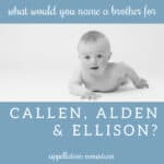 Name Help: Sibling for Callen, Alden, Ellison