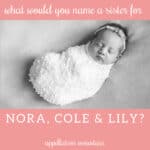 Name Help: A Sister for Nora, Cole + Lily