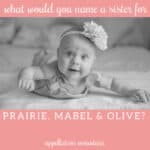Name Help: A Sister for Prairie, Mabel & Olive