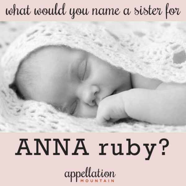 baby sleeping under crocheted blanket; name a sister for Anna Ruby