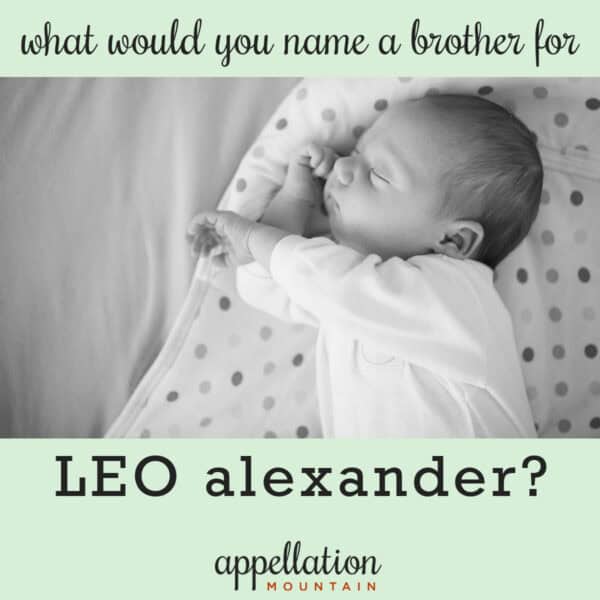 baby sleeping on polka dot blanket; brother for Leo Alexander