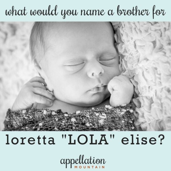 baby sleeping on rug with textured blanket; name a brother for Lola