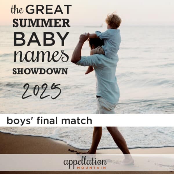 dad with child on shoulders walking along waterline at beach; new names showdown 2025 boys final