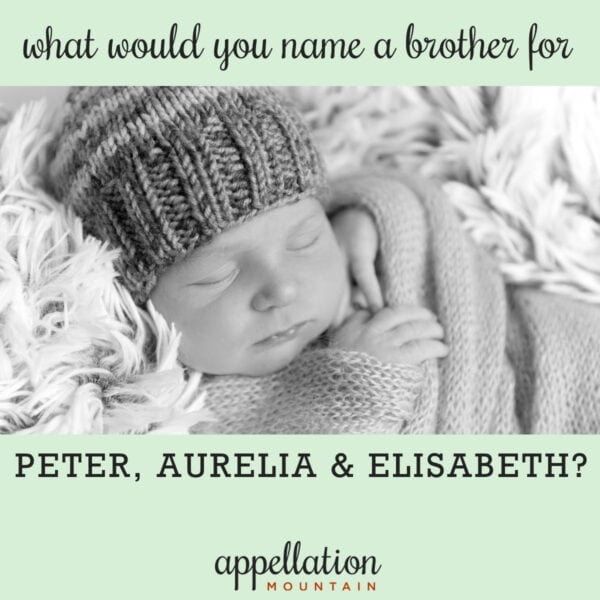 sleeping baby in knit hat wrapped in blanket; brother for Peter, Aurelia & Elisabeth