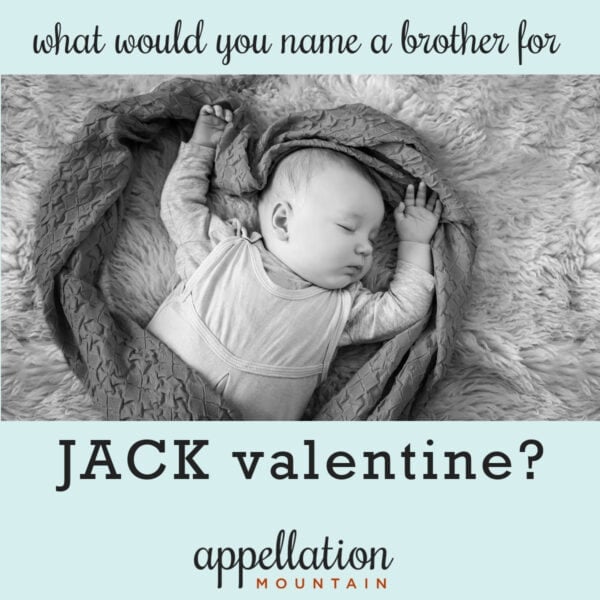 baby boy sleeping on carpet with blanket wrapped around him in heart shape; name for Jack's brother