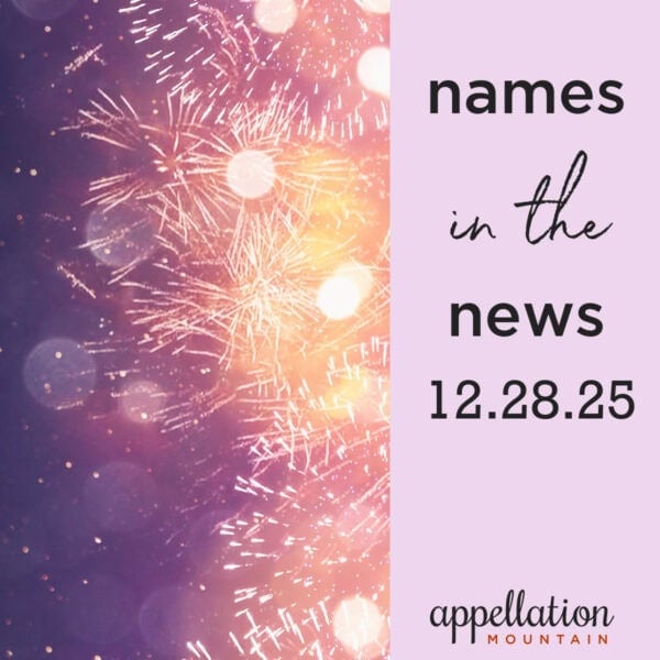 fireworks on purple background; names in the news 12.28.25
