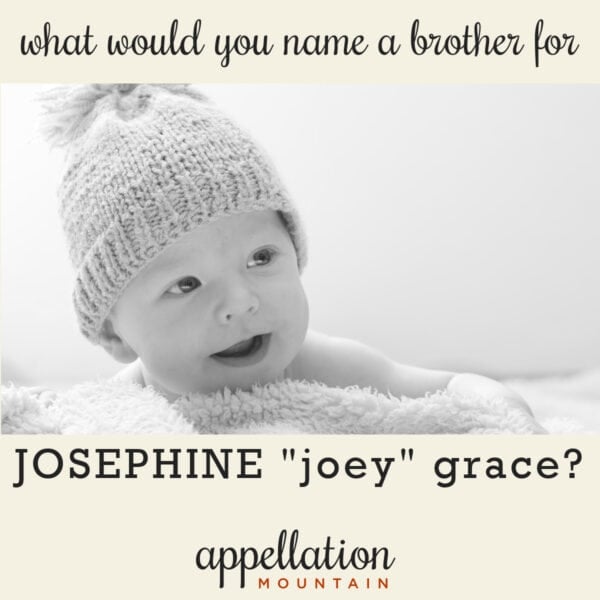 baby boy wearing knit hat; brother for Joey
