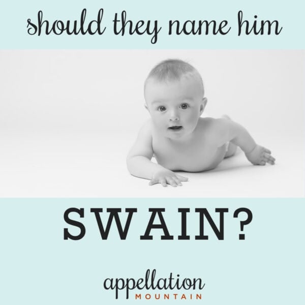 baby propped up on tummy and elbows; is Swain a good name?