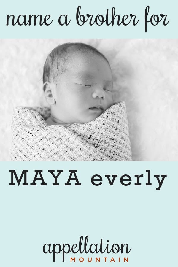 sleeping baby boy wrapped in blanket; Name Help: Boy Names like Maya
