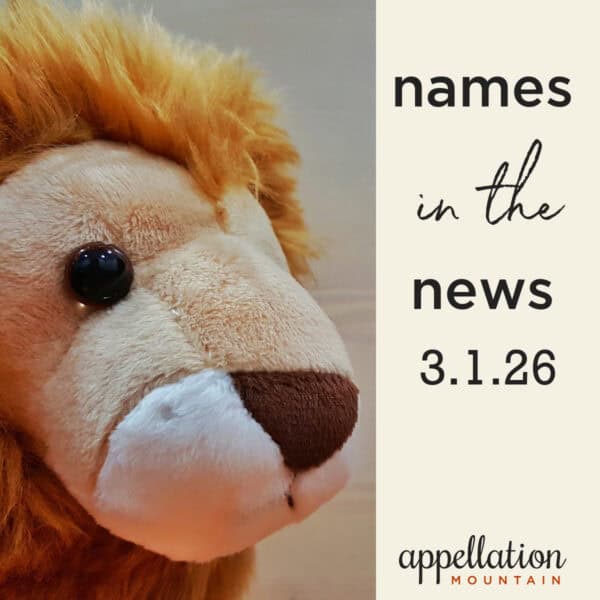 stuffed lion; names in the news 3.1.26