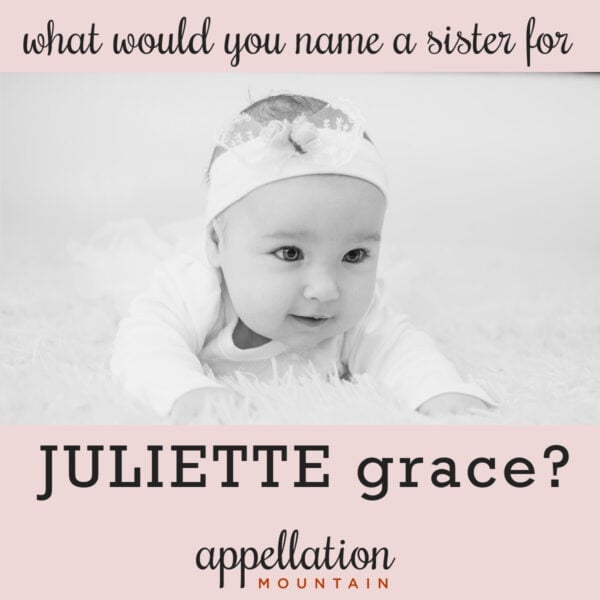 baby girl in floral headband propped up on stomach; sister for Juliette Grace