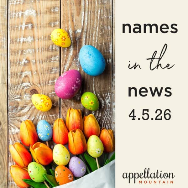 Easter eggs and tulips on wood floor; names in the news 4.6.26