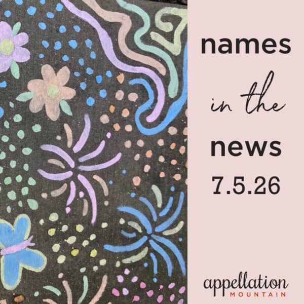 chalk painting on sidewalk; names in the news 7.5.26