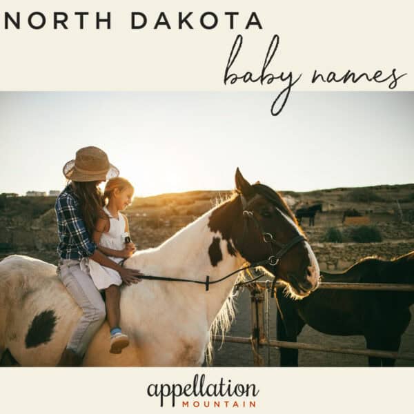 mom and child on horseback; North Dakota baby names