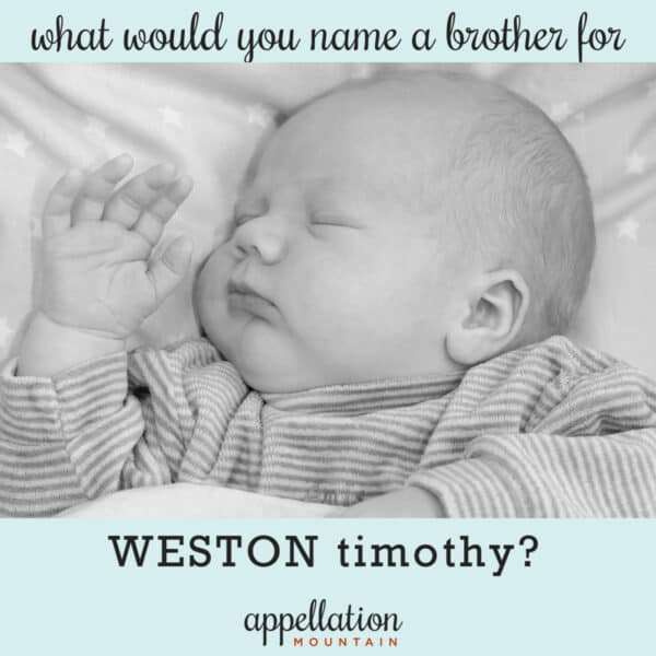 sleeping baby boy under blanket; naming a brother for Weston Timothy