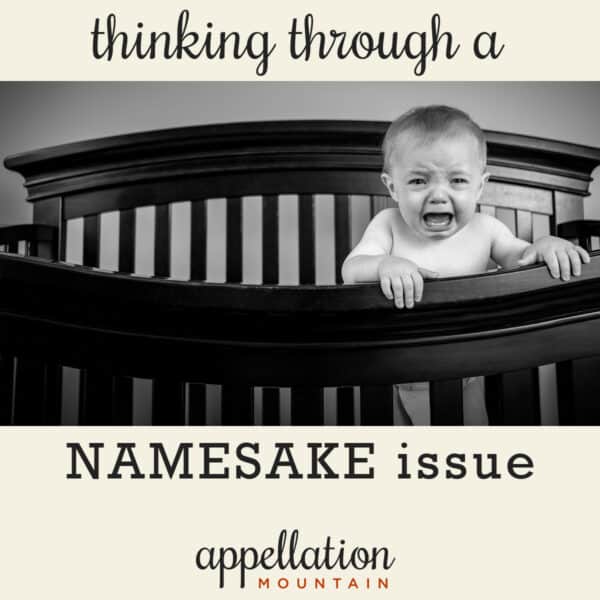 baby crying standing up in a crib; namesake issue