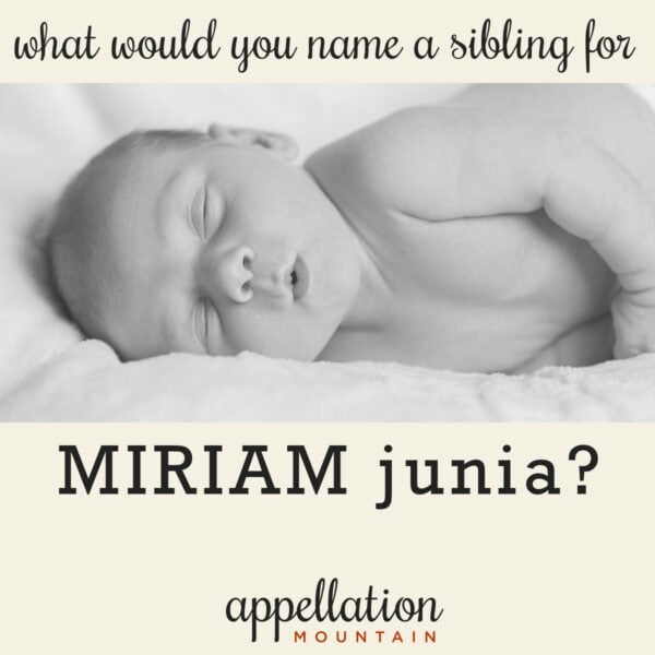 sleeping baby; naming a sibling for Miriam